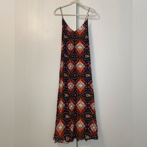 ZARA Boho bohemian tribal Aztec print maxi dress size S